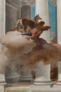 Palazzina (liten byggnad), entréhallen: "The Sacrifice of Iphigenia", detalj av doven som skickades av Artemis för att ersätta Iphigenia av Giovanni Battista Tiepolo