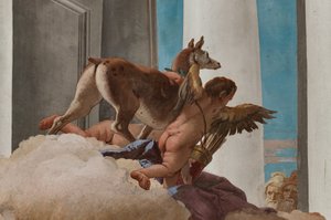 Palazzina (liten byggnad), entréhallen: "The Sacrifice of Iphigenia", detalj av doven som skickades av Artemis för att ersätta Iphigenia av Giovanni Battista Tiepolo