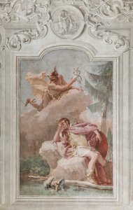 Palazzina (liten byggnad), Aeneidens tredje rum eller rum: "Aeneas drömmer om Merkurius som beordrar honom att lämna" av Giovanni Battista Tiepolo