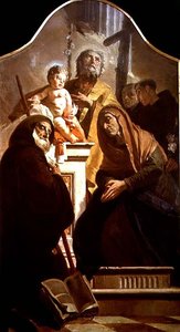 St. Joseph med Kristusbarnet och de heliga, ca 1730-35 (olja på duk) av Giovanni Battista Tiepolo