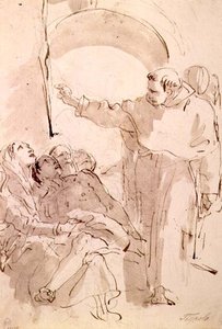 The Miracle of St. Anthony of Padua, c.1760 (penna och bläck, tvätta över svart krita) av Giovanni Battista Tiepolo