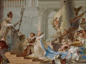 Bröllopsceremoni mellan kejsar Friedrich Barbarossa och Beatrix av Burgund 1156 ... (fresk)