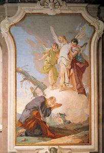 Abraham och änglarna, av Giovanni Battista Tiepolo (1696-1770), fresk, Patriarkalpalatset, Guest Hall, Udine av Giovanni Battista Tiepolo
