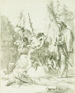Capriccio av Giambattista Tiepolo (1696-1770), gravyr av Giovanni Battista Tiepolo