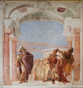 Minerva hindrar Achilles från att döda Agamemnon, från Iliadens rum i Palazzina