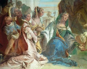 Darius III Codomans familj, detalj från Glories of Scipio Africanus och Alexander den store av Giovanni Battista Tiepolo