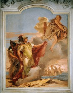Venus säger farväl till Aeneas, av Giambattista Tiepolo (1696-1770), fresk, Aeneidens rum, Villa Valmarana 