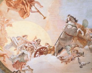 Bröllopsallegori av Giambattista Tiepolo (1696-1770), fresk, detalj, Tak i bröllopsallegorirummet, Ca 