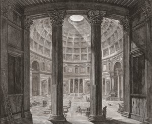 Interiör av Pantheon, Rom, Italien. Piranesi. av Giovanni Battista (after) Piranesi