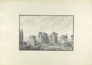 Kizil Avlu, Centralhallen, i Pergamon (penna & bläck och tvätt på papper) av Giovanni Battista Borra