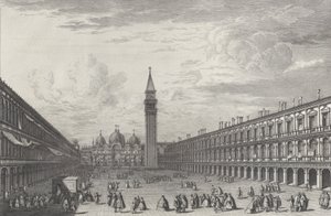 Piazza San Marco blickar mot basilikan och Campanile, 1763., 1763.