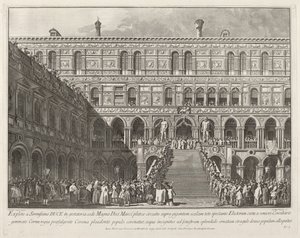 Dogen krönt på Scala dei Giganti i Ducal Palace, 17631766.