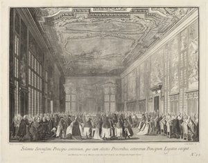 Dogen underhåller utländska ambassadörer vid en bankett, 17631766.