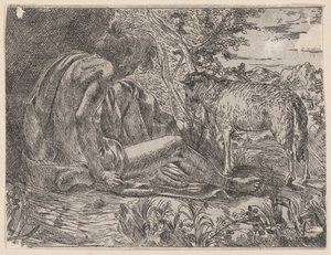 Johannes Döparen med ett lamm, 1600-35.