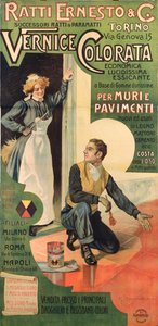 Reklamaffisch för Ratti Ernesto and Co. Paint-butikerna, Italien av Giovanni Battista Carpanetto