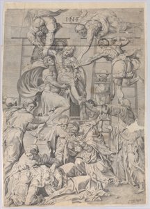 Nedstigningen från korset, 1550-1600. av Giovanni Battista Cavalieri