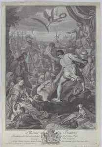 Sankt Vitalis av Milanos martyrskap, som begravs levande, 1776 av Giovanni Battista Cecchi