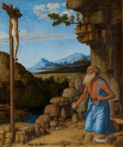 Saint Hieronymus i vildmarken, ca. 15001505. av Giovanni Battista Cima da Conegliano