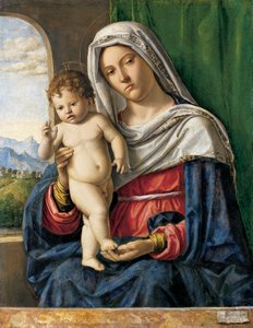 Jungfru och barn, ca 1500-4 (olja på poppel) av Giovanni Battista Cima da Conegliano