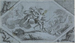 Takdekoration med Venus och Adonis av Giovanni Battista Cipriani