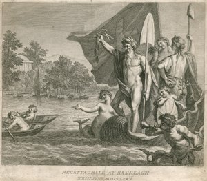 Regattabal vid Ranelagh Gardens, Millbank, London, 23 juni 1775