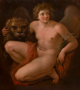 Den andra av ett par allegoriska målningar: Peace and Plenty, c.1747-85 (olja på duk) av Giovanni Battista Cipriani