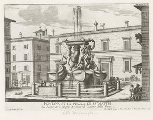 Sköldpaddornas fontän på Piazza Mattei i Rom Fontän på Piazza de ss.ri Mattei (titel på objekt) Fontäner i Rom (serietitel) Fonteinen van Rome (serietitel)