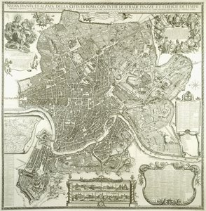 Stadsplan för Rom, 1730