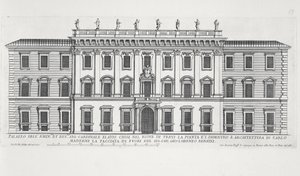 Utsikt över fasaden på Palazzo Chigi, Rom designad av Matteo di Castello, Carlo Maderno (1556-1629) och Giovanni Bernini (1598-1680)