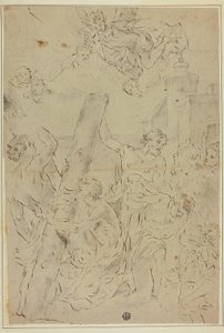 Sankt Andreas tillber korset av Giovanni Battista Gaulli