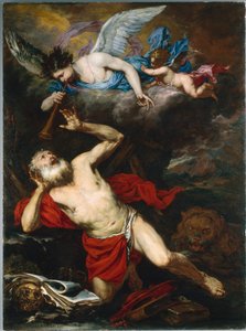 Visionen av Saint Hieronymus, ca. 1660. av Giovanni Battista Langetti