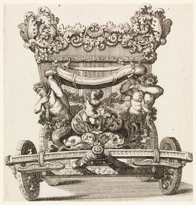 Framifrån av den första vagnen (1686 av Lord Castlemaine av Andrea Cornelly efter Ciro Ferri, 1687-1700