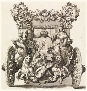 Bakifrån av Lord Catelmaines första vagn Byggd 1686 av Andrea Cornely efter Ciro Ferri (1634-1689)