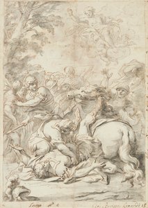 The Conversion of Saint Paul (grafit och bläck på papper)