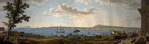 Utsikt över Posillipo och Neapel från Portici