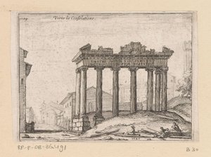 Rester av Saturnustemplet i Forum Romanum i Rom Verto la Consolatione (titel på objekt) Utsikt över Rom (serietitel) Alcune vedute et prospettive di luoghi dishabitati di Roma (serietitel)