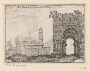 San Giorgio i Velabro en de Boog van Janus te Rome A S.t Giorgio doux paganano j romerska soldater (titel på objekt) Gezichten op Rome (serietitel) Några vyer och perspektiv på obebodda platser i Rom (serietitel)
