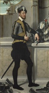 En riddare med sin tävlingshjälm av Giovanni Battista Moroni