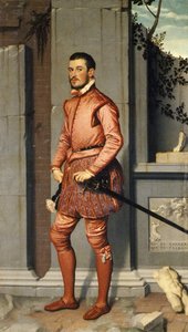 Porträtt av Gian Gerolamo Grumelli, Riddare i rosa, av Giovanni Battista Moroni (ca 1525-1578), olja på duk, 216x123 cm