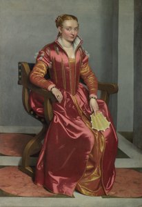 Porträtt av en dam
Alternativ titel:  La Dama in Rosso
