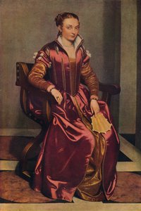 Porträtt av en dam La Dama i Rosso, c1556