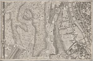 Ny karta över Rom som presenterades av Giambattista Nolli under året MDCCXLVII, känd som La Pianta Grande di Roma