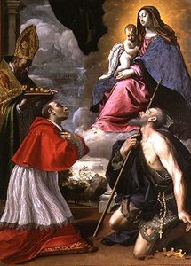 Madonna och barn med helgon av Giovanni Battista Pesari