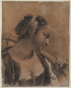 Ett porträtt av Rosa med en axelpinne, ca. 1735. av Giovanni Battista Piazzetta