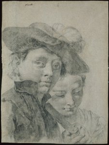 En ung pojke som bär en plymerad hatt och en ung flicka av Giovanni Battista Piazzetta