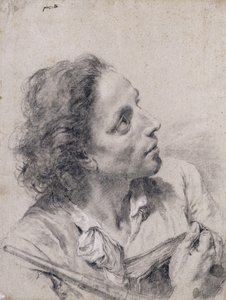 En astronom som håller en bok och ett teleskop och tittar upp till höger, av Giovanni Battista Piazzetta