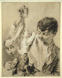 Giacomo matar en hund av Giovanni Battista Piazzetta