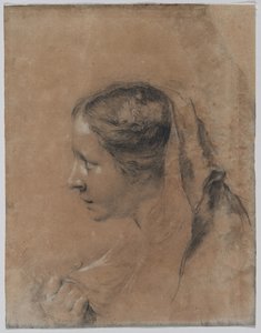 Chef för en kvinna i profil med en halsduk av Giovanni Battista Piazzetta