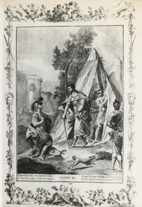 Jerusalem Delivered, canto III, illustration av Giovanni Battista Piazzetta (1683-1754) för dikt av Torquato Tasso (1544-1595), upplaga publicerad i Venedig 1745, Italien