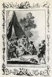 Jerusalem Delivered, canto XI illustration av Giovanni Battista Piazzetta (1683-1754) för dikt av Torquato Tasso (1544-1595), upplaga publicerad i Venedig 1745, Italien av Giovanni Battista Piazzetta